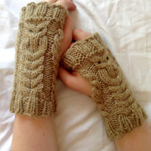 Load image into Gallery viewer, PATTERN- Fowl Weather Fingerless Owl Glove Knitting Pattern