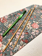 Load image into Gallery viewer, Green Floral Notions Pouch