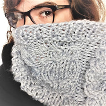 Load image into Gallery viewer, PATTERN: Fowl Weather Owl Cowl by KnitzAndPearls
