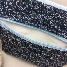 Load image into Gallery viewer, Blue Paisley Medium Large Project Bag
