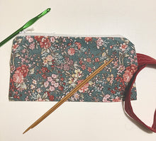 Load image into Gallery viewer, Green Floral Notions Pouch
